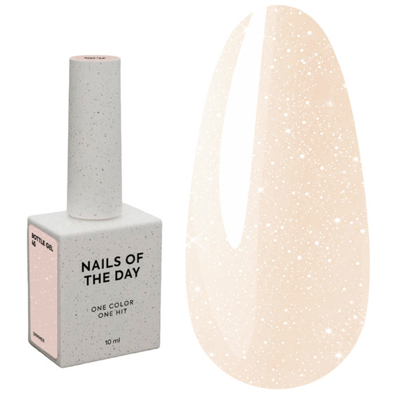 Гель NAILSOFTHEDAY Bottle gel 45 бежевый с шиммером 10 мл - Фото №1