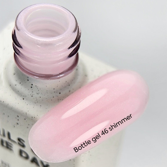 Гель NAILSOFTHEDAY Bottle gel 46 светло-розовый с шиммером 10 мл - Фото №3