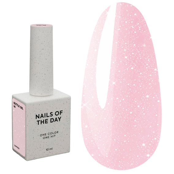 Гель NAILSOFTHEDAY Bottle gel 46 светло-розовый с шиммером 10 мл - Фото №1