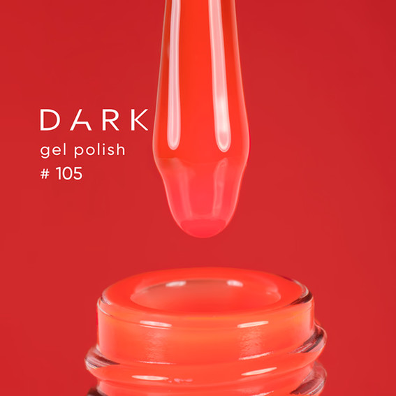 Гель-лак DARK New collection 105 неоновый красно-оранжевый 10 мл - Фото №2