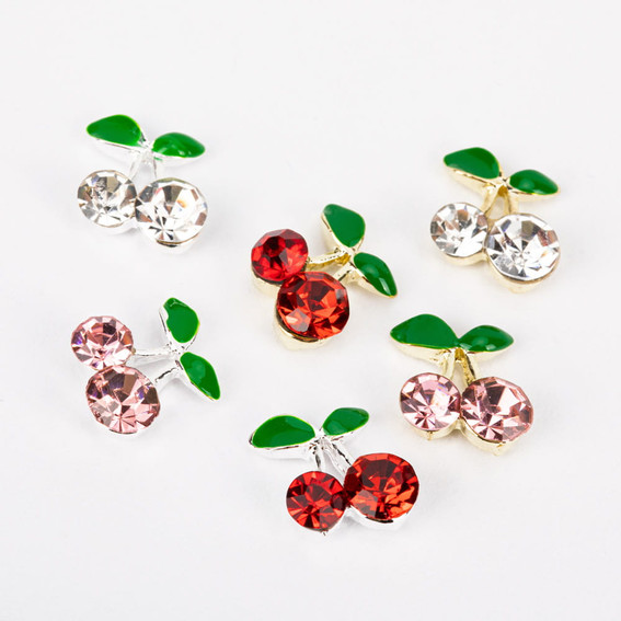 Nail art in a box cherry blossoms with zircons mixed colors 30 pcs - Фото №4