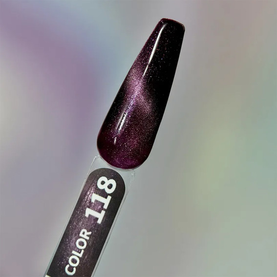 Гель-лак YOUARECUTE Color 118 светоотражающий кошачий глаз фиолетовый 5 мл (993-4446-1275) - Фото №3