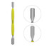 Manicure spatula Staleks Gummy with yellow silicone handle UNIQ 10 TYPE 1 (wide round pusher + narrow round pusher) - Фото №1