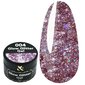 Glitter FOX Glow Glitter Gel №004 pink with holographic sparkles 5 ml