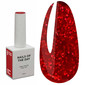 Gel polish NAILSOFTHEDAY Let's special Mrs. Claus red with glitter 10 ml